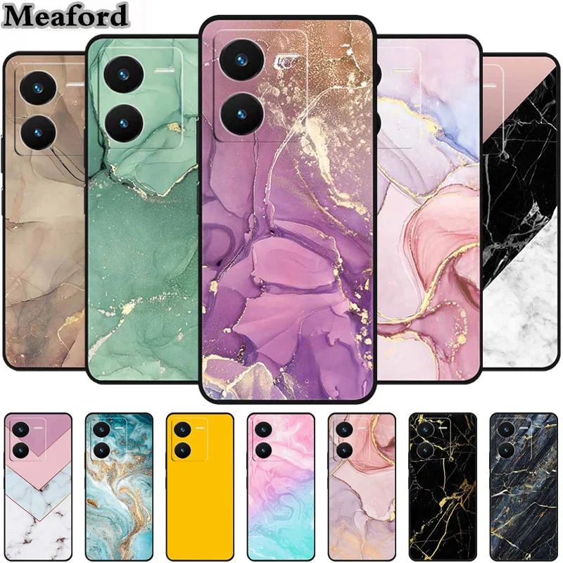 ДЛЯ Vivo IQOO Z8X 5G мраморная Мягкая силиконовая задняя крышка из ТПУ для телефона Vivo IQOO Z8 V2314A V2312A IQOOZ8 красочная мультяшная крышка