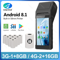 Handheld PDA POS Terminal Printer Android 8.1 with 58mm Thermal Receipt Printer 5.5inch HD 3G WiFi Mobile SII E-boleta Loyverse