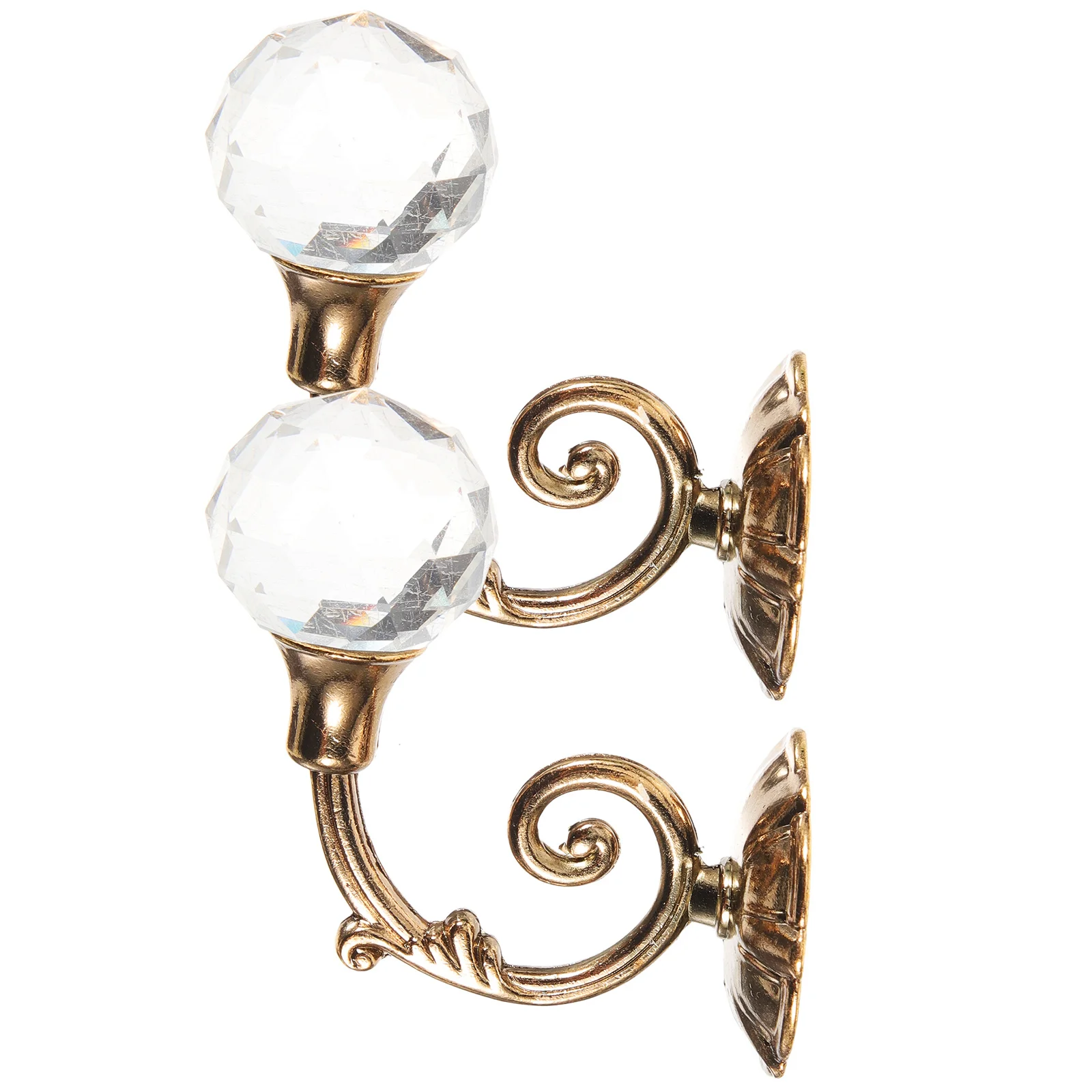 

Vintage Drapery Hooks Crystal Holdbacks for Curtains and Garments Premium Finish Golden Yellow Vintage Hooks Crystal Holdbacks