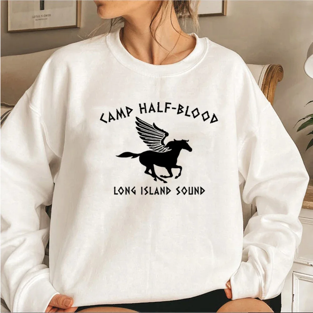 Vintage Autumn and Winter Fashionable Casual Round Neck Pullovers Camp Half Blood Sweatshirt Percy Jackson Graphic Hoodies