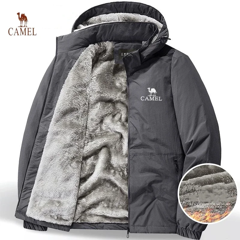 Winter Men's High-quality Velvet Thickened Warm Windproof Waterproof Warm Outdoor Sports and Leisure Mountaineering Jacket