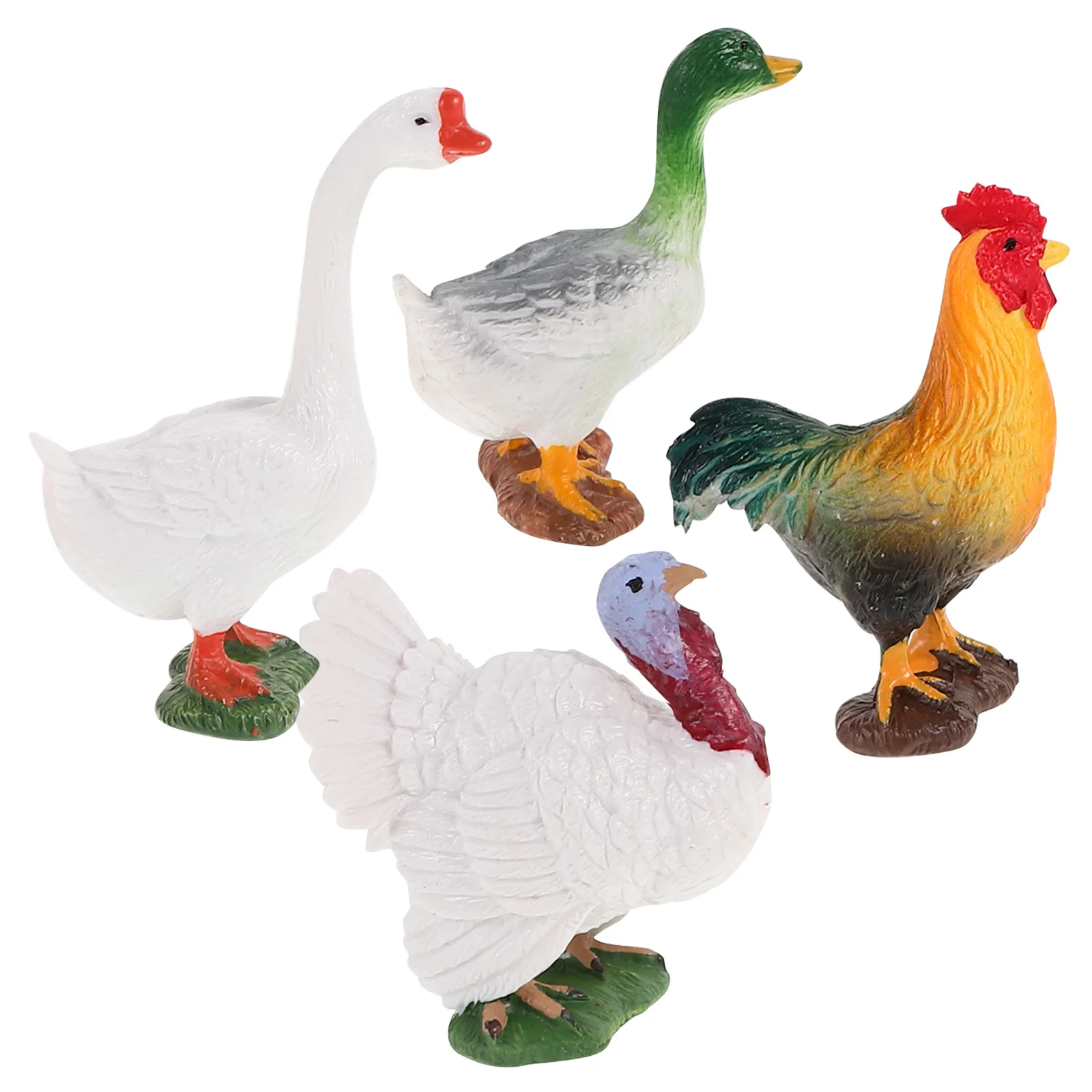 4 pezzi modelli di animali da fattoria mini figurine realistiche della fienile ornamenti di simulazione di pollo in plastica gioco educativo per bambini decorazioni per il desktop