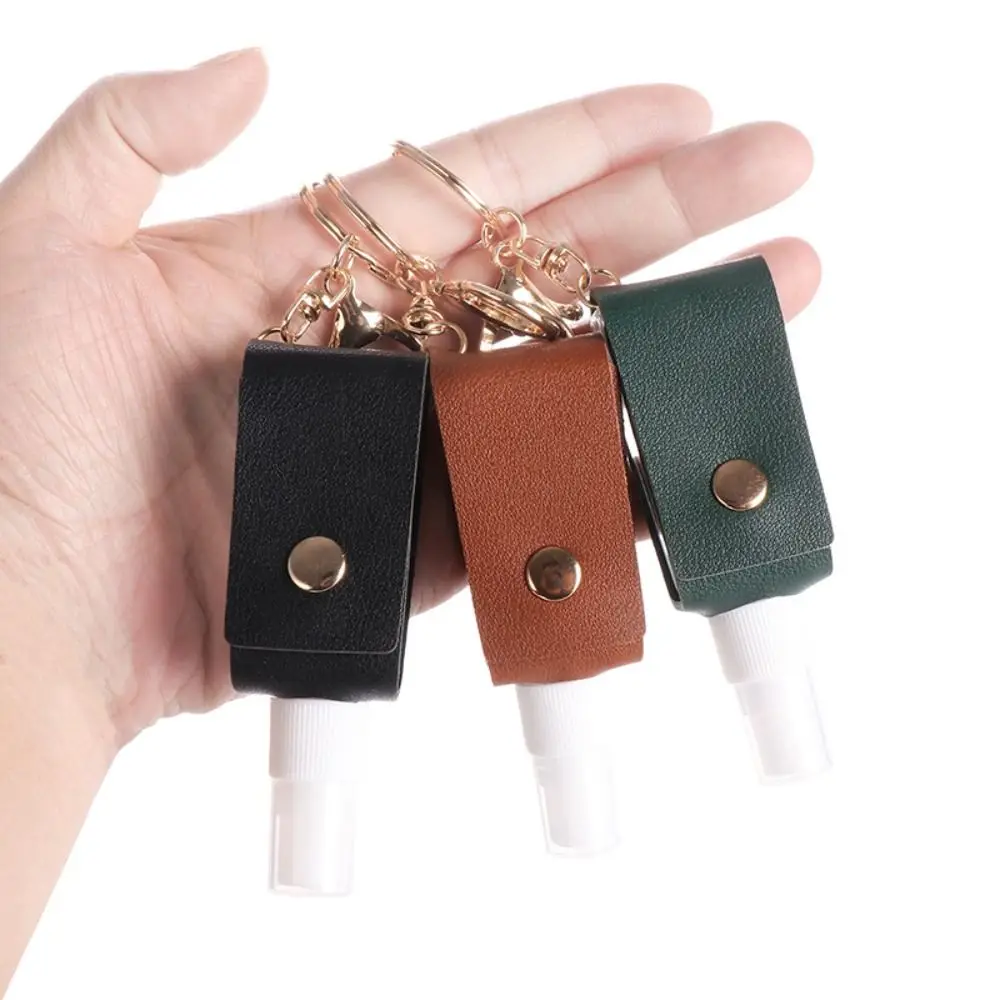 New 30ml Refillable Spray Bottle Portable PU Mini Empty Bottle with Keychain Bag Decoration Cosmetic Container