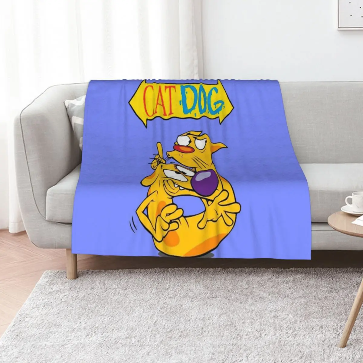 

CatDog Throw Blanket Bed Shaggy Flannel blankets and throws Blankets