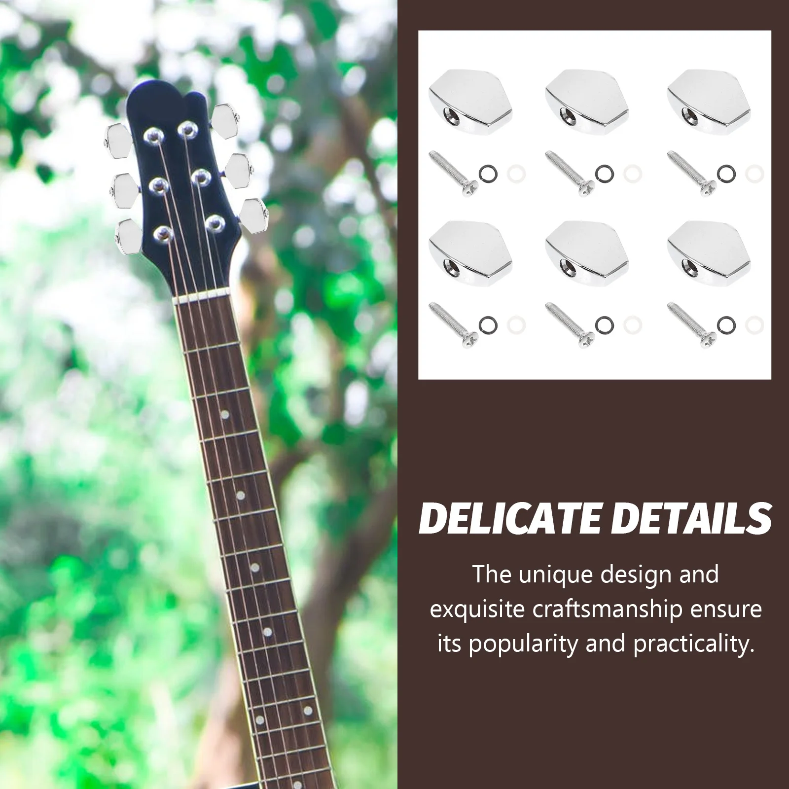 

6 set Metal String Tuner Handles Zinc Alloy Locking Function Guitar Tuning Knobs For Electric Acoustic Folk Replacement