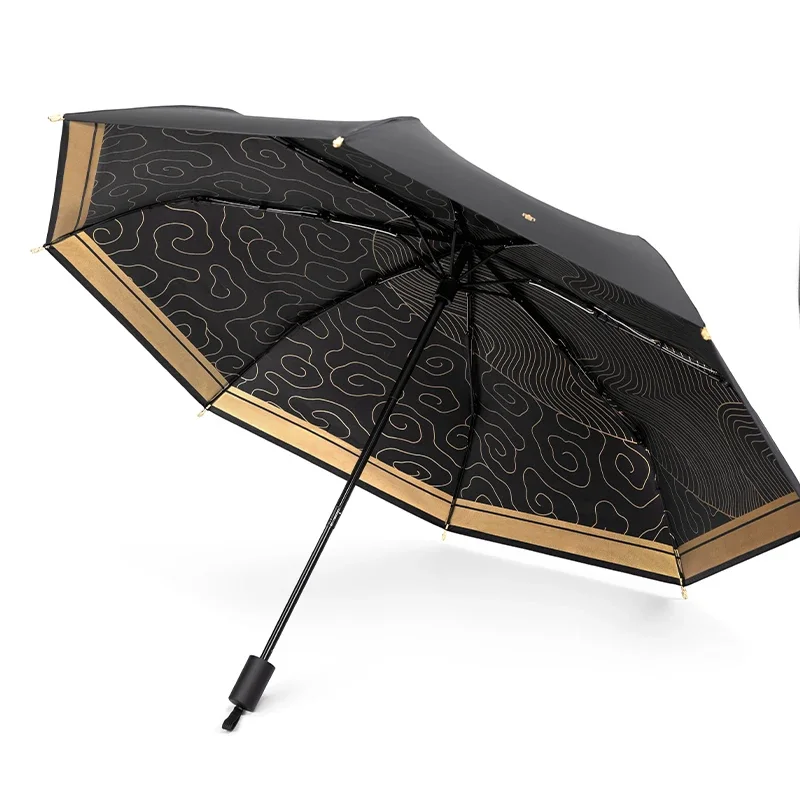 Chinese dragon play rain and rain dual-purpose umbrella, national tide Chinese wind sunscreen and anti-ultraviolet parasol