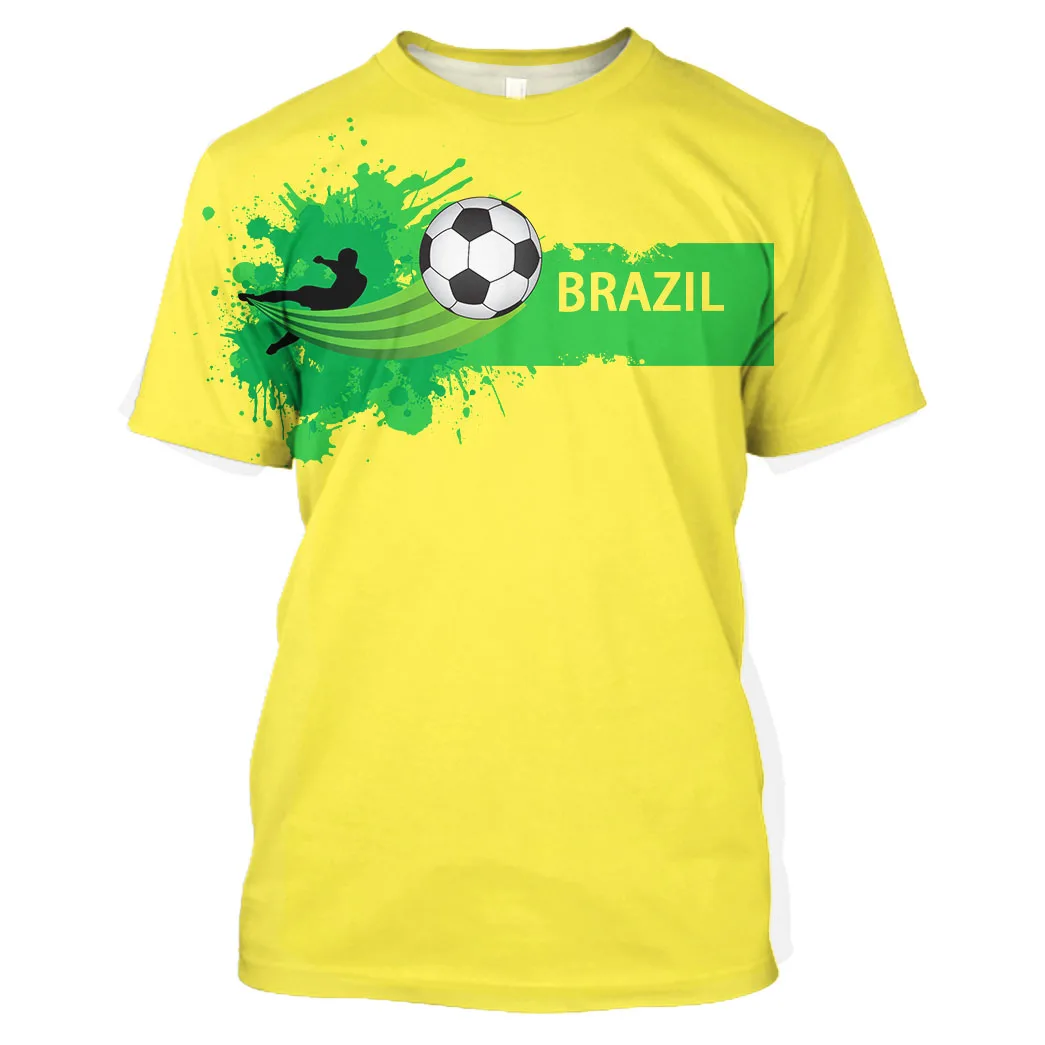 

Jumeast Brazil Football 3D Graphic T-shirts Printed Shoot Brazilian Selection Shirt Soccer 2022 Tops Mesh Baggy 2023 Clothes 7XL