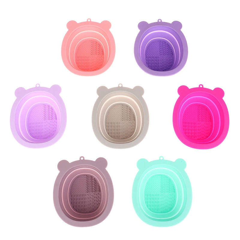 Cuencos de silicona para lavar, almohadillas de limpieza, cepillos de maquillaje, herramientas de belleza, tablero de fregado, herramientas de maquillaje