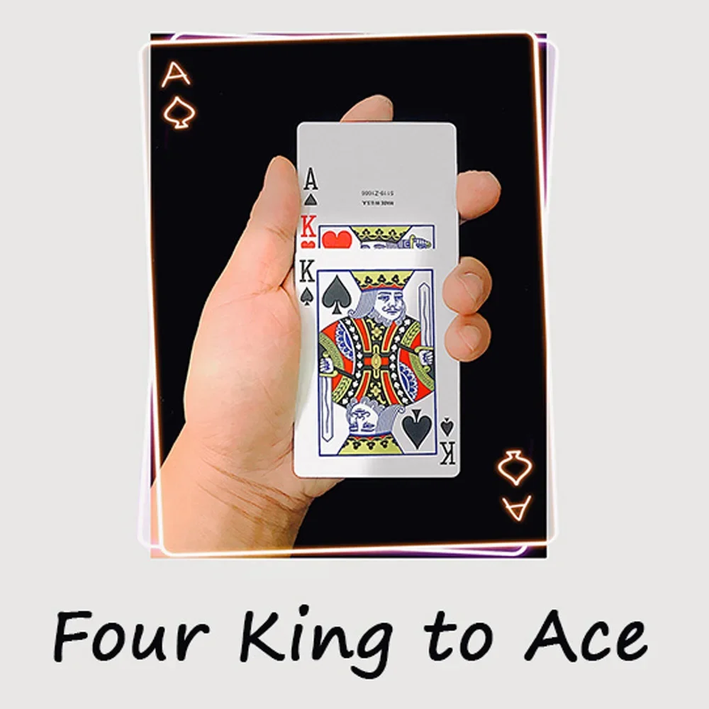 

Four King to Ace Magic Tricks Close Up Magia Playing Card Change Magie Mentalism Gimmick Props for Professional Magicians