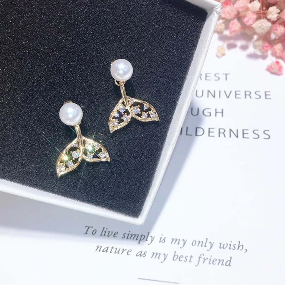 

1Pair Mermaid Tail Earrings Hollow Unique Lightweight Alloy Fashion Women Eardrop Gift Jewelry Daily Party Accessory