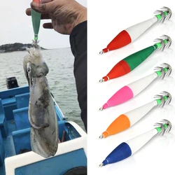 DNDYUJU 5pcs 6.5g/10.5cm 4#Hook Fishing Lure Luminous Tail Plastic Squid Jig Hook Saltwater Bait For Octopus Cuttlefish Catch