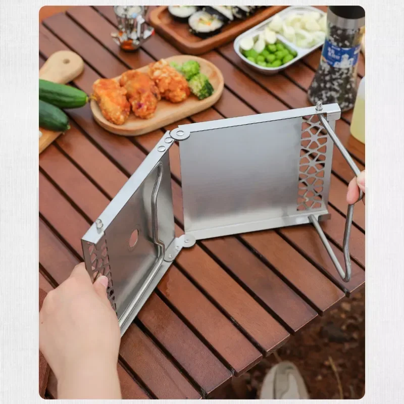 Folding Table Stainless Steel Camping Portable Foldable Table Ultralight Mini Outdoor Picnic BBQ Stove Tables Camping Supplies