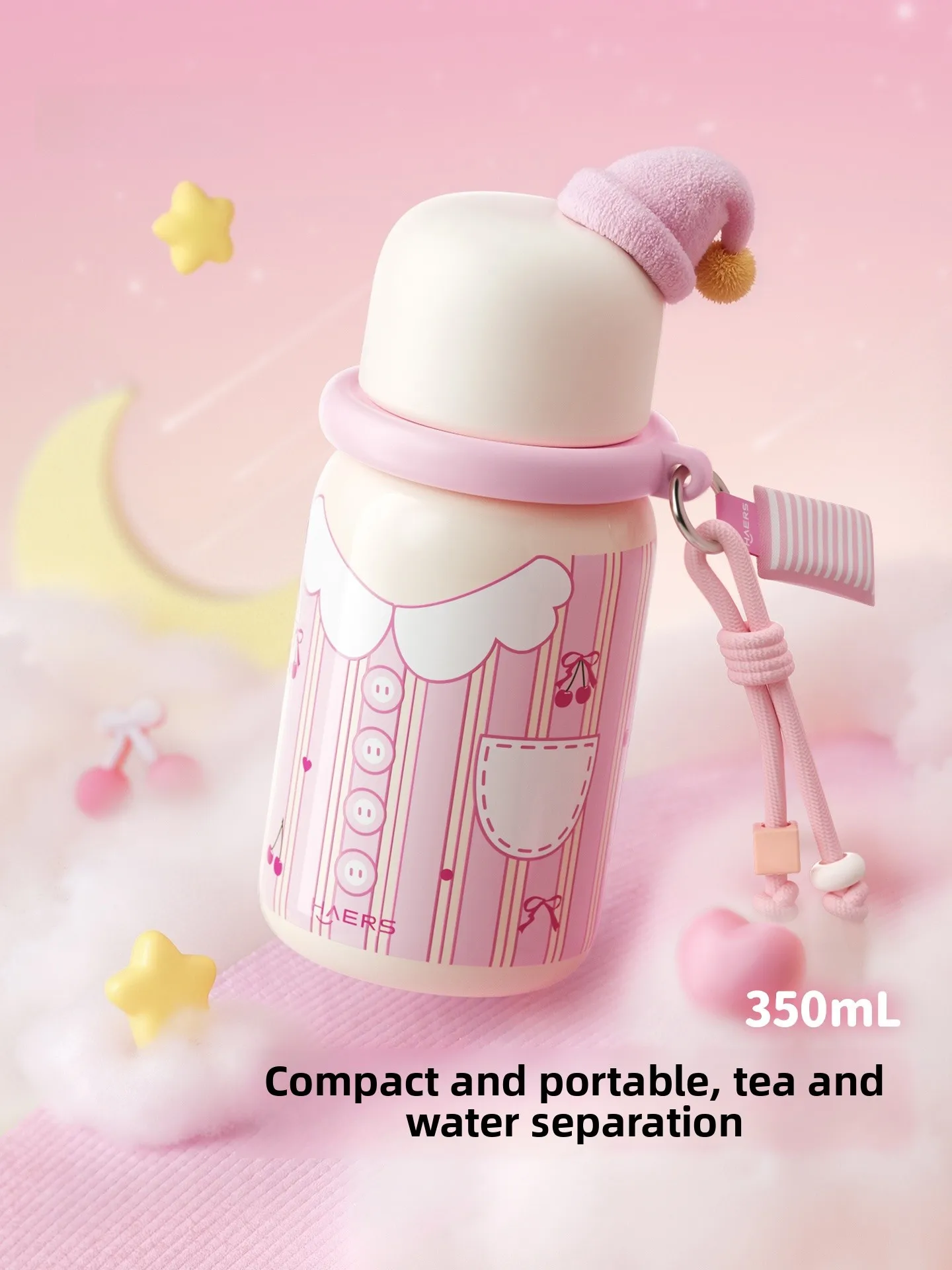 

Portable ature Insulated Water Bottle for Fem Students High Aesthetic Value Tea Water Separation New Model 2026 Haers