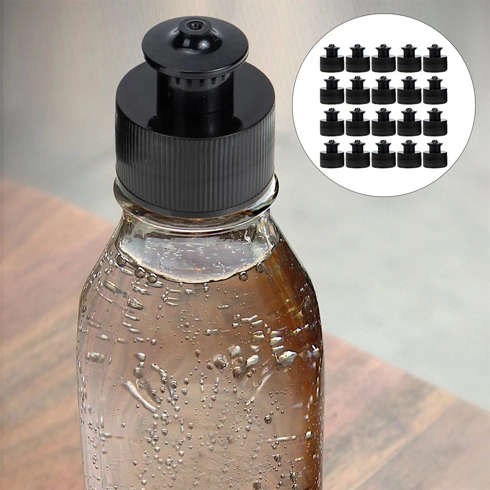 

10 Pcs Anti-leakage Bottle Caps Push Pull For Bottles Replaceable Beverage Black Tops Pull-type Lids Leakage-proof