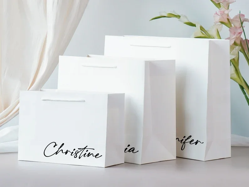 Personalized Gift Bags, Bridesmaid Gift Bags, Bachelorette Party Gift Bag, Wedding Bridal Party Gift Bags, Thank You Gift Bags