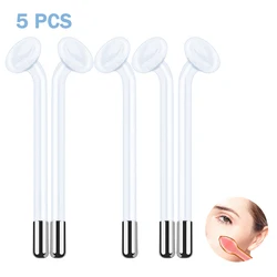 5pcs High Frequency Electrotherapy Wand Mushroon Facial Body Glass Electrode HF Tubes Neon Argon Violet Skin Care Tool