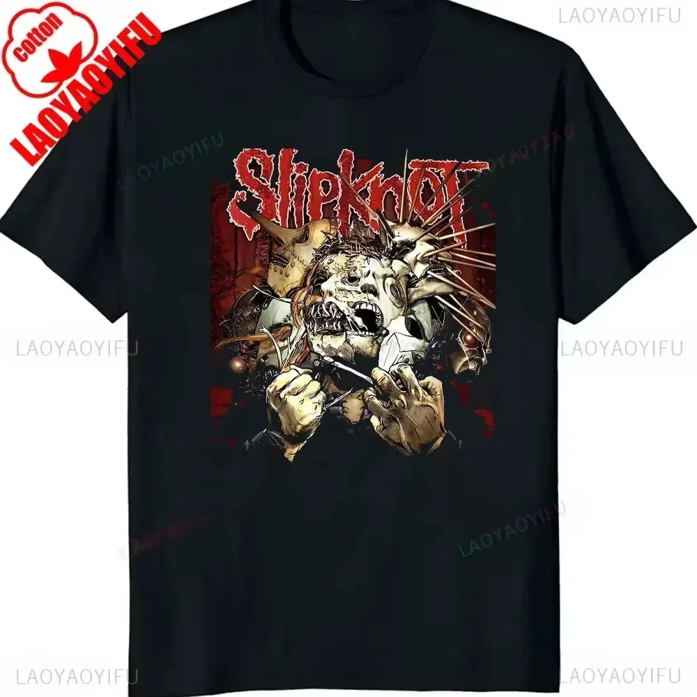 Rock Style Slipknots Printed T Shirts for Women Heavy Metal Tees Prepare for Hell Tour Streetwear T-shirt Cotton Casual Men Top