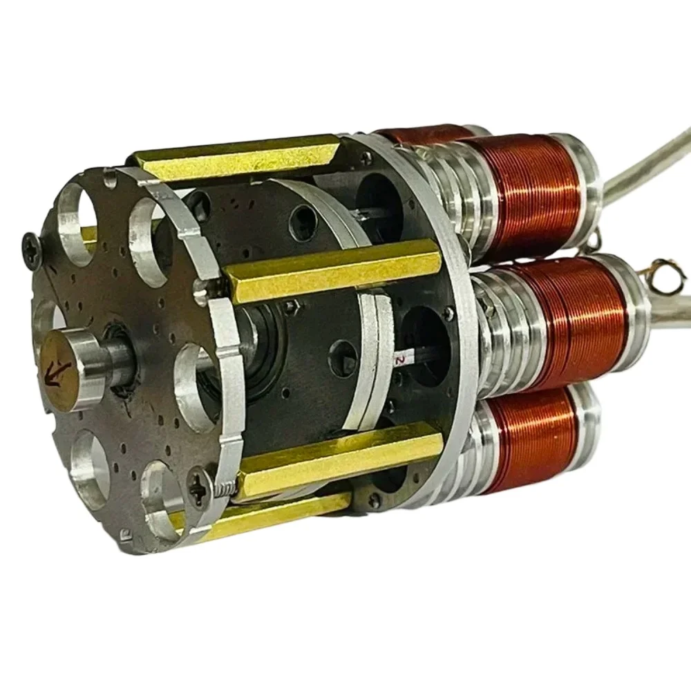 

Трехцилиндровый двигатель с наклонной шайбой, бесщеточный мотор с сильным магнитным поршнем, модель катушечного двигателя для научных экспериментов и обучения, игрушка-учебное пособие