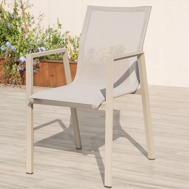 

Outdoor leisure chair Outdoor dining chair Single Imitation rattan Back Aluminum