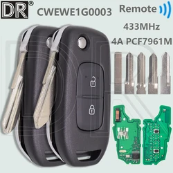 DR Upgrade 4A 433MHz Remote Flip Key CWTWE1G0003 For Renault Symbole Trafic Dacia Duster Logan Sandero Lodgy Dokker