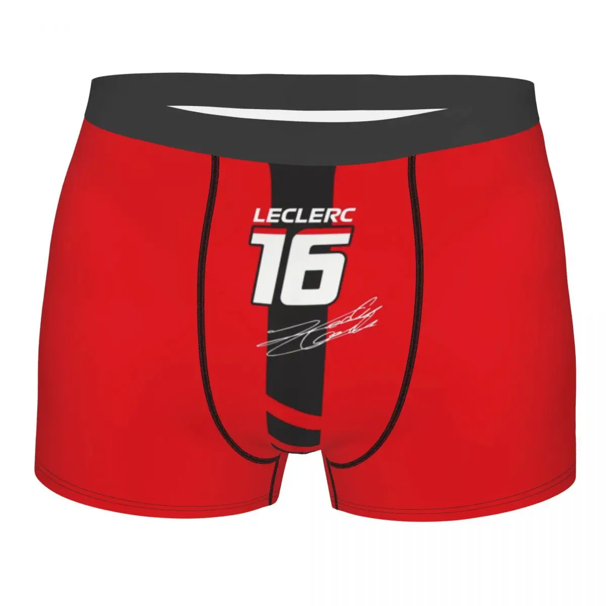 Custom Funny LEC16 Racing Driver Rising Star Number Boxers Shorts Panties Men's Underpants Stretch Motorsports Briefs Underwear