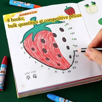 Ensemble de 8 livres de coloriage adaptés aux enfants de 3 à 6 ans, connectivité numérique, nettoyage, fournitures d'art, bureau, école