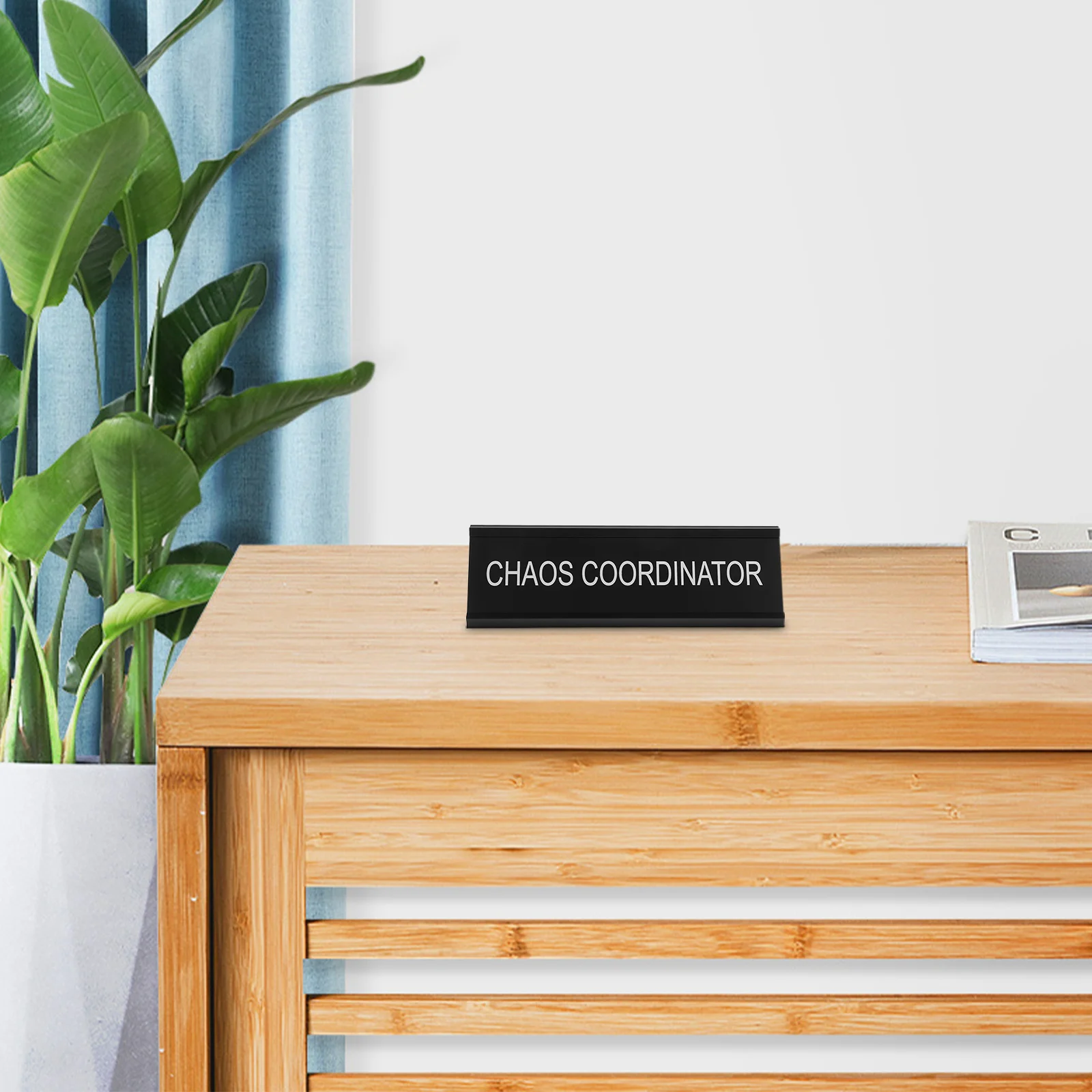 

L-Shaped Aluminum Alloy Desk Plaque Chaos Coordinator Office Sign Funny Desk Name Plate Home Office Decorative Sign