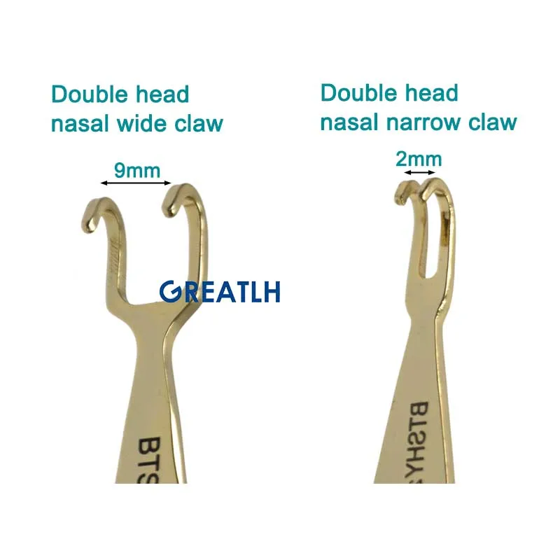 Double Head Gold Handle Stainless Steel Nasal Bone Nose Bone Pull Hook Chisel Face Plastic Surgery