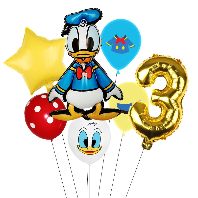 Cartoon donald duck Daisy Aluminum Film Balloon Set Spherical DIY Birthday Arrangement Party Decoration Balloons kawaii