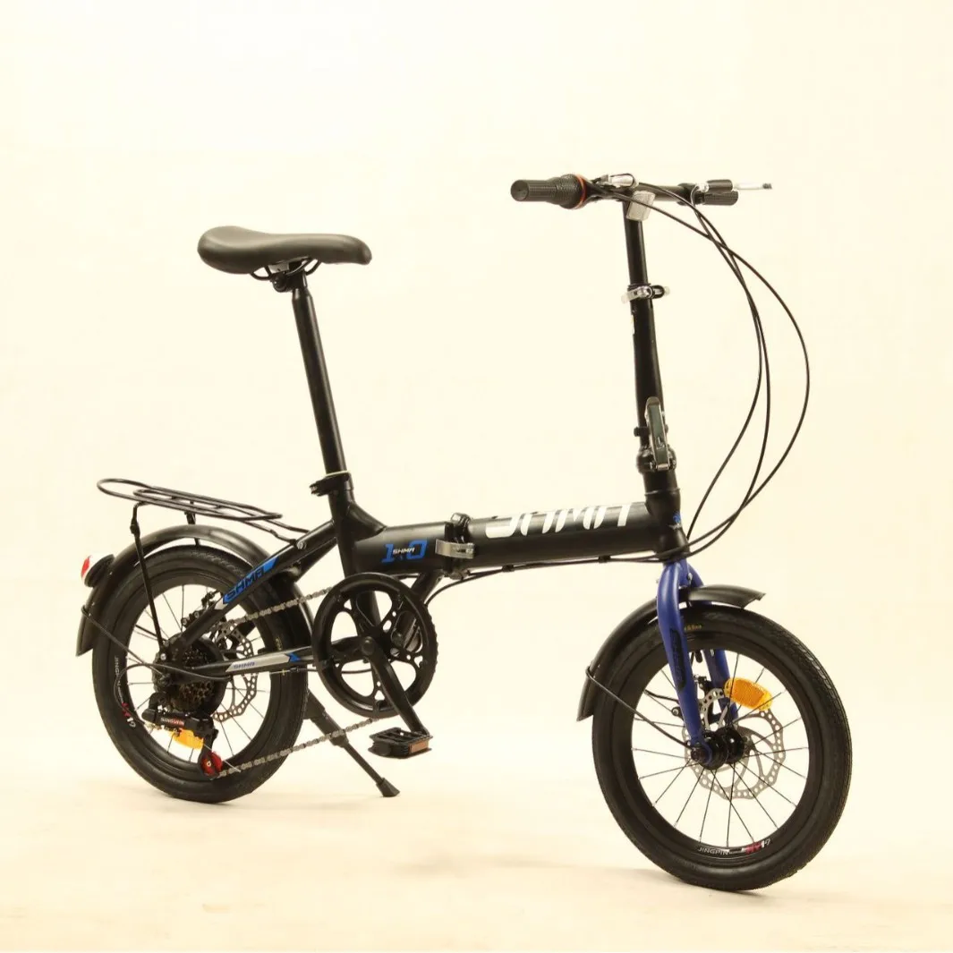 16-Zoll-Faltrad, leicht, tragbar, 7-Gang-Scheibenbremse, verstellbarer Sitz, für Erwachsene, Männer, Frauen, Studenten, Pendler, Kies