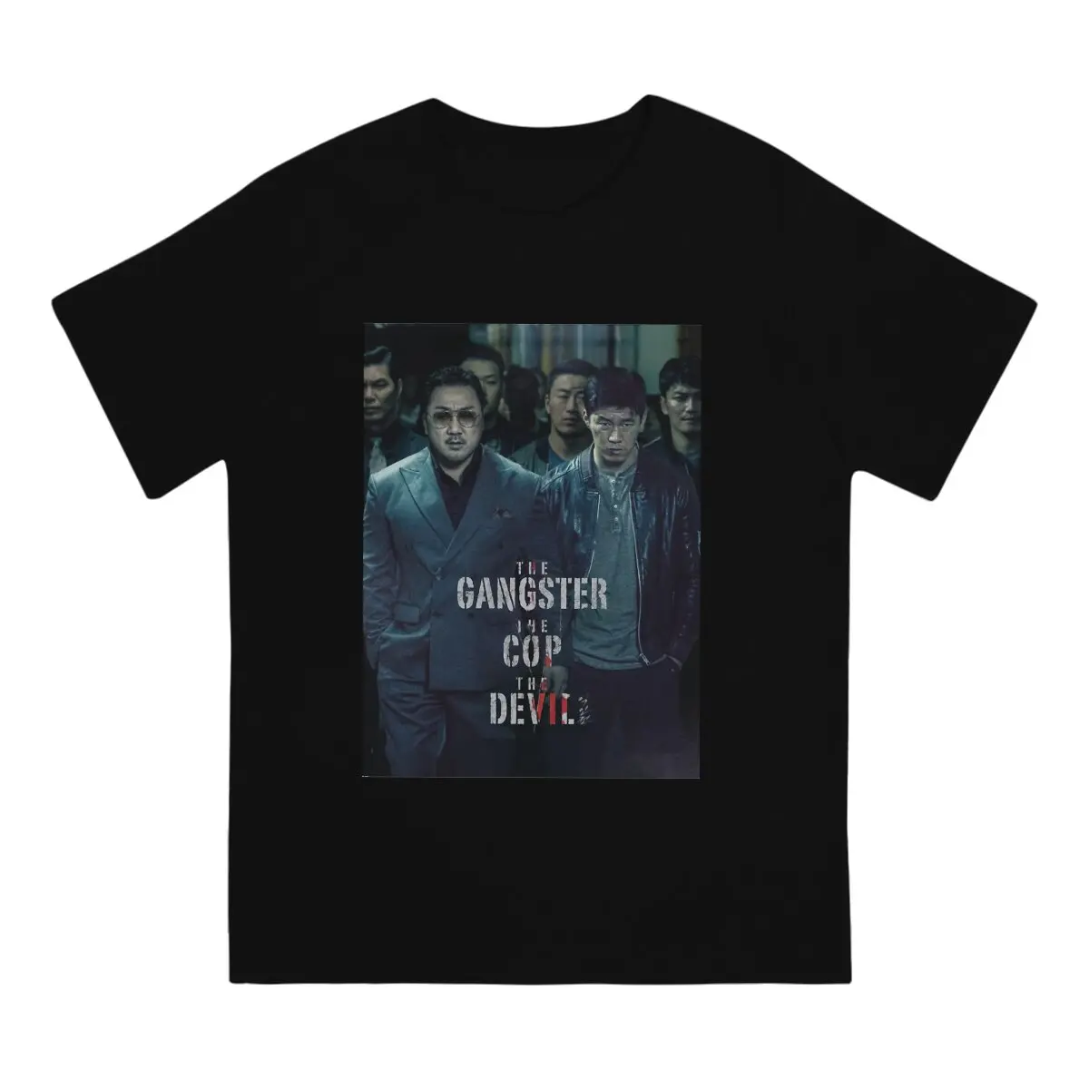 The Gangster T-Shirt for Men Ma Dong-seok Awesome 100% Cotton Tees Round Collar Short Sleeve T Shirts Printed Tops