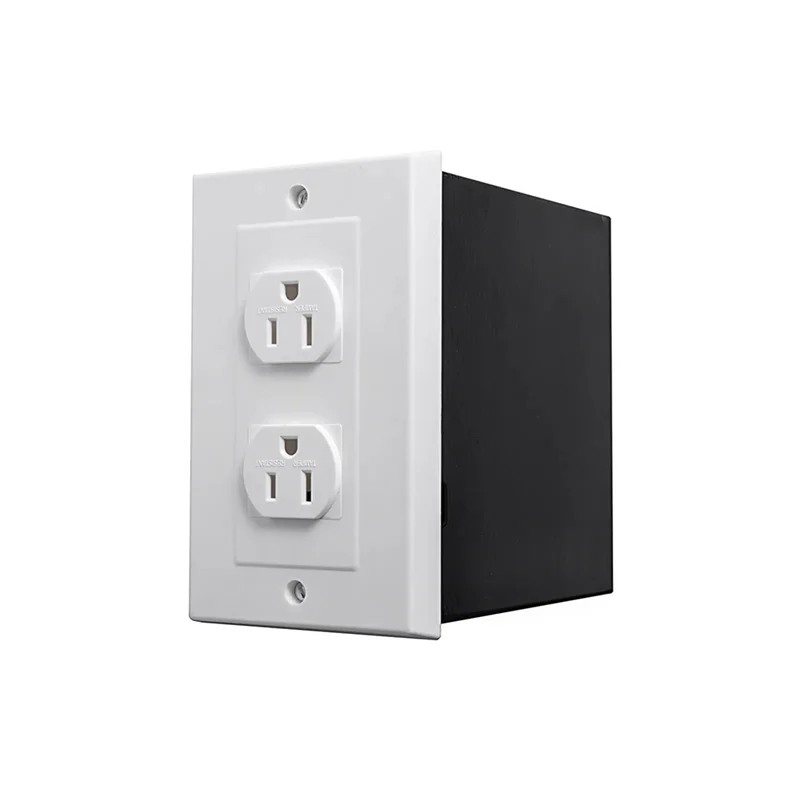 B68A Imitation Double US Plug Wall Safe Security Stash Box For Jewelry, Valuables, Cash