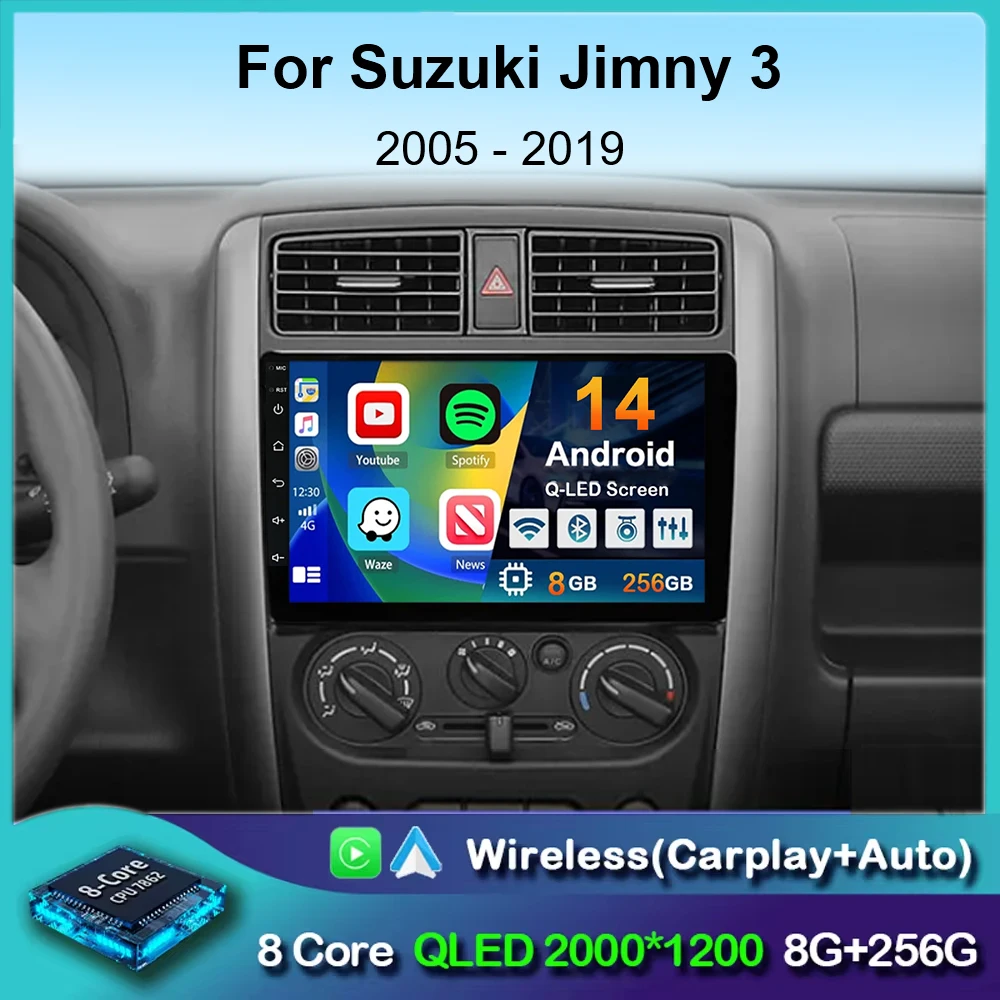 

Android 14 Carplay Car Radio For Suzuki Jimny 3 2005-2019 Multimedia Video Player Navigation GPS Auto 2Din 2 Din DSP DVD Stereo