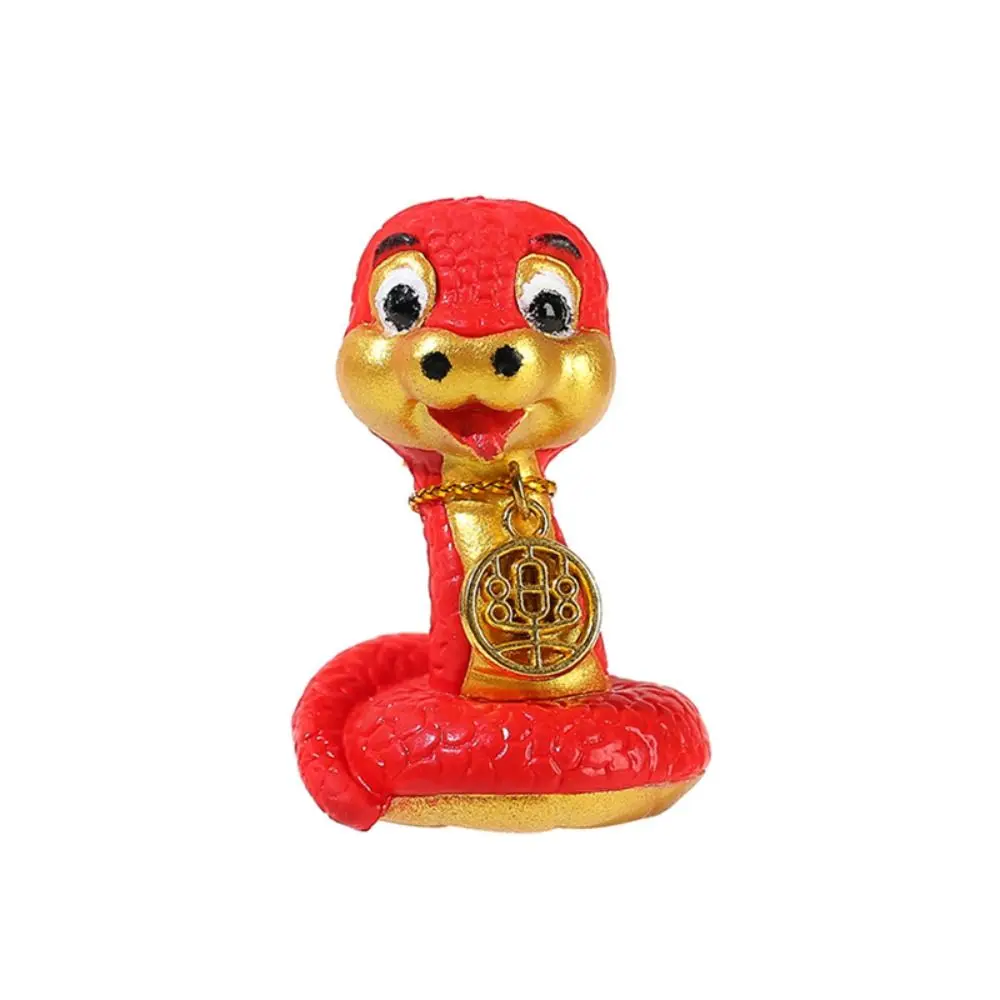 

4pcs Cute Mini Lucky Snake Figurine Traditional Resin Crafts Small Snake Ornament Zodiac Snake Blessing New Year Snake Figurine