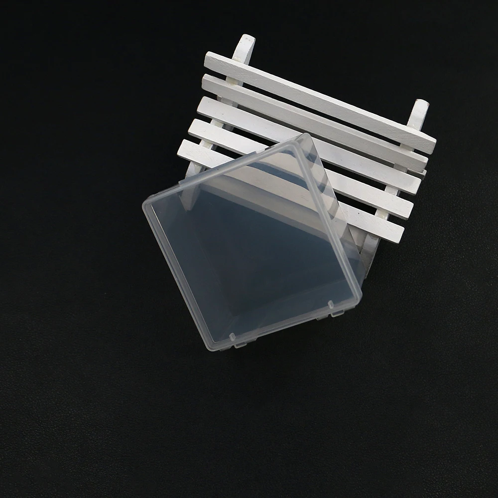 

3 шт., квадратная одинарная сетка, прозрачная пластиковая упаковочная коробка для ювелирных изделий для хранения колец из бисера, ювелирные аксессуары ручной работы, 67x67 мм