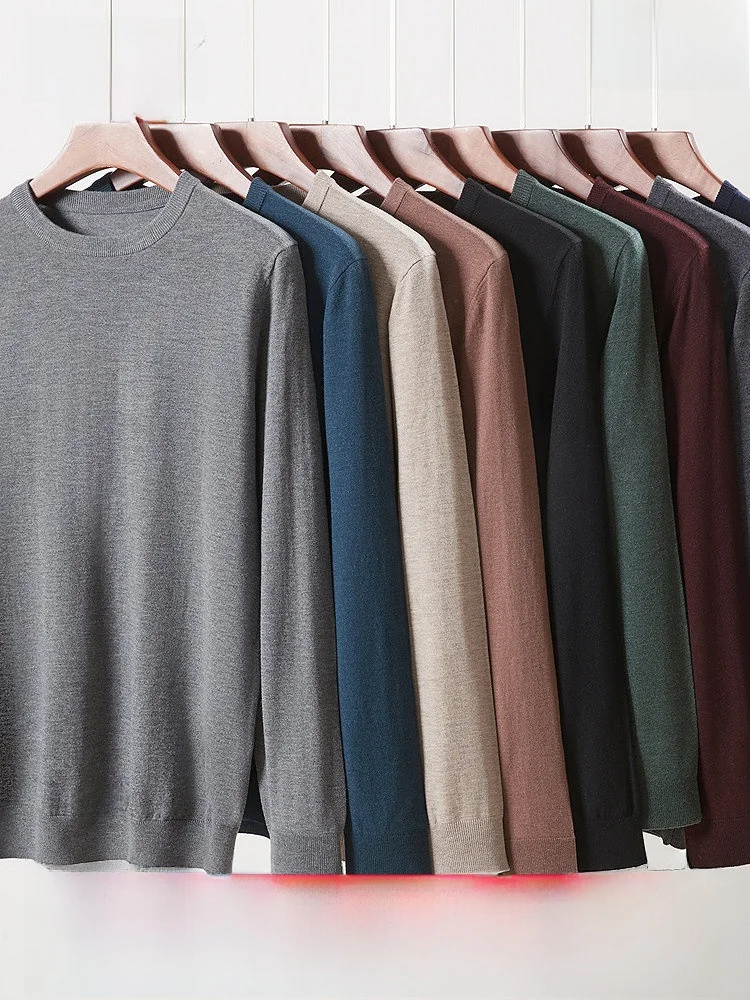 Cashmere Long Sleeve Knitted Sweater Casual round Neck Men's Fashion Urban Style Spring Autumn New Arrival  Color