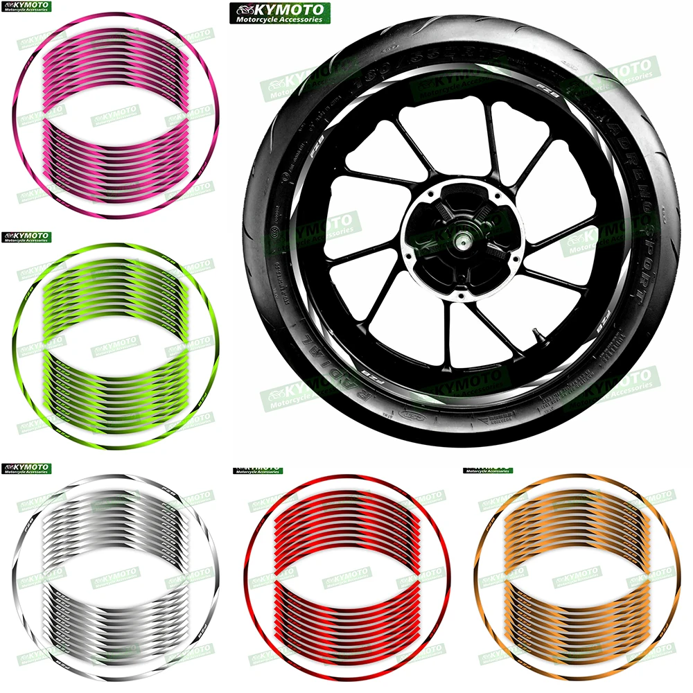 

Reflective motorcycle accessories 17 inch front and rear wheel decals fairing modified wheel stickers suitable for FZ8 FZ8