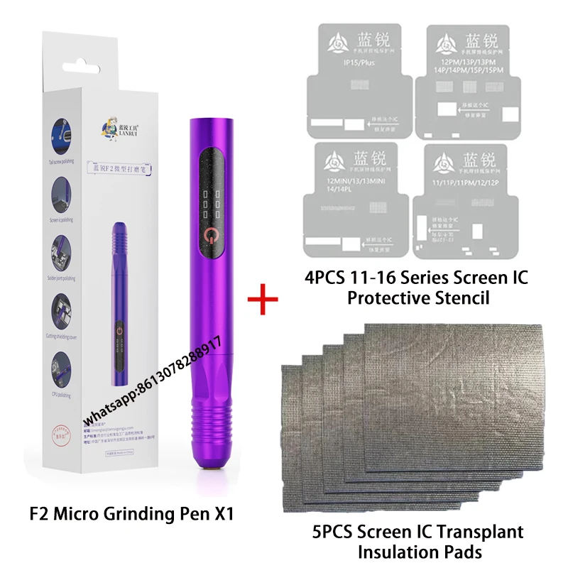 

Lanrui 4PCS 11-16 Series Screen IC Protective Stencil Set 5PCS Screen IC Transplant Insulation Pads F2 Micro Grinding Pen