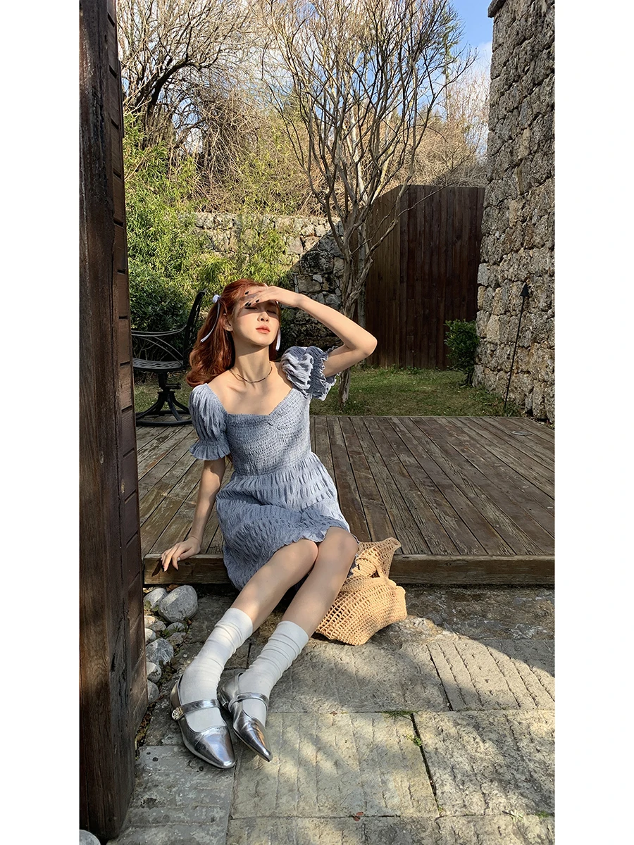 Vestido E de Cintura Alta em A, Novo Lançamento de Verão, Vestido Vermelho de Celebridade para Intervalo do Chá, Moda ...