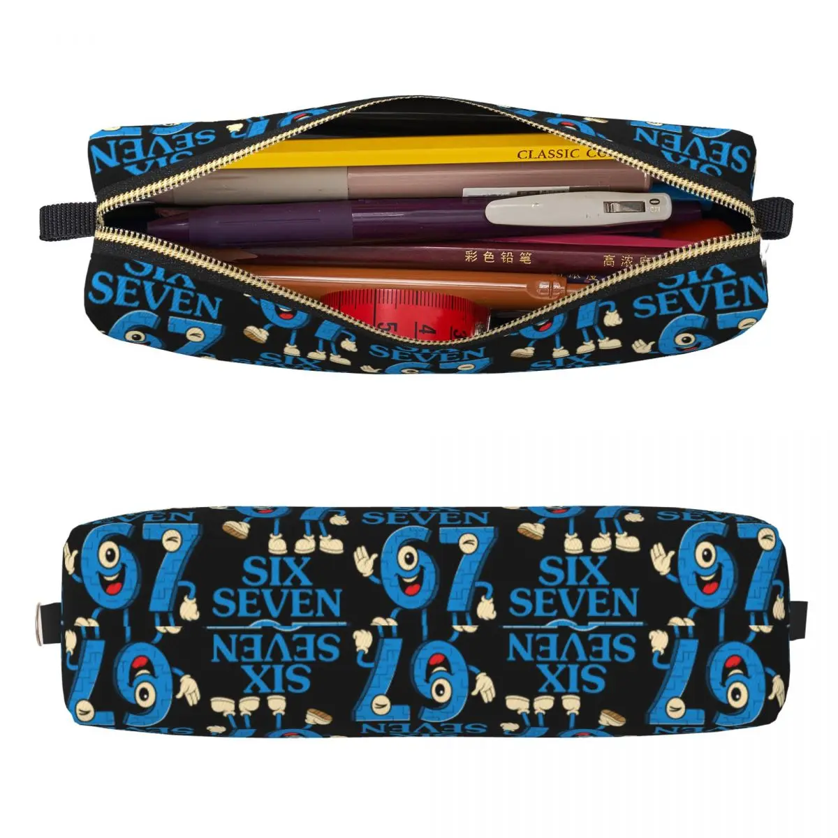 Bruh Steal A Brainrot 67 Six Seven Pencil Cases Funny Brainrot Meme Pen Holder Bags Girls Boys School Supplies Pencil Pouch