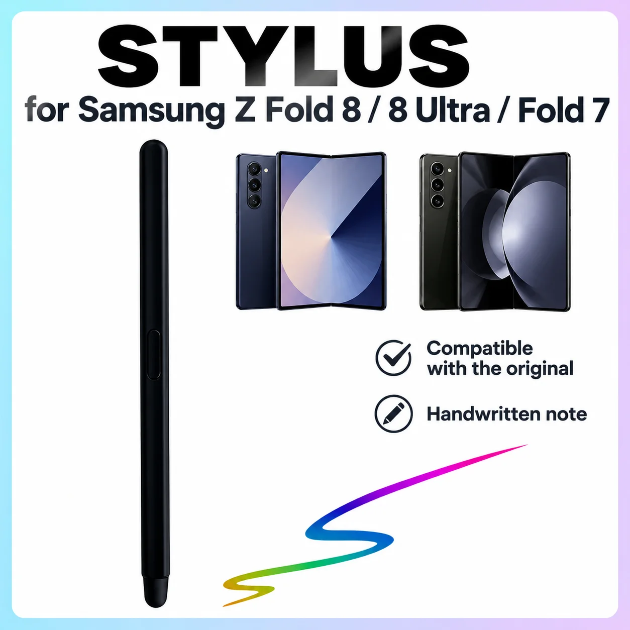 Tablike Touch Stylus Pen for Samsung Galaxy Z Fold 8/8Ultra/7 Metal Pencil Body Smooth Writing No Bluetooth