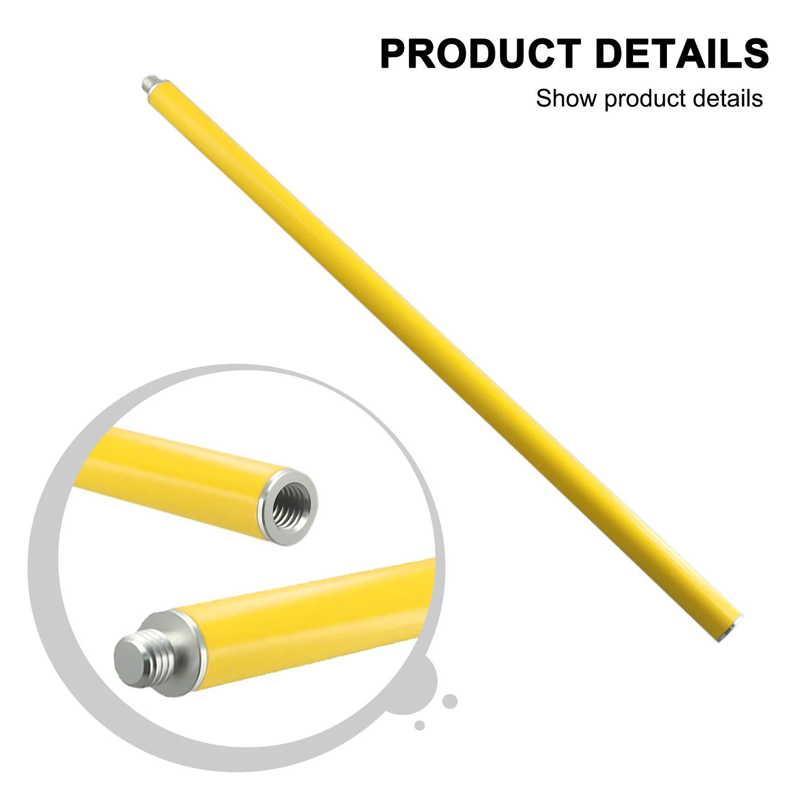 Messstab GPS-Vermessungsstab Verlängerung 25mm für GNSS-Antenne 10cm bis 60cm mit 5/8 Gewinde Gelber Aluminiumstab – Detail 1