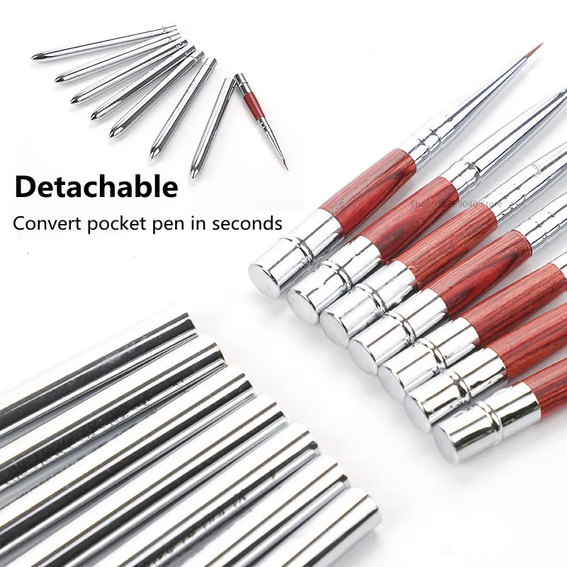 Portable Stainless Steel Watercolor Brush 5pcs Set Round Head Detachable Pocket Pen Hook Line Travel Painting Art Supplies