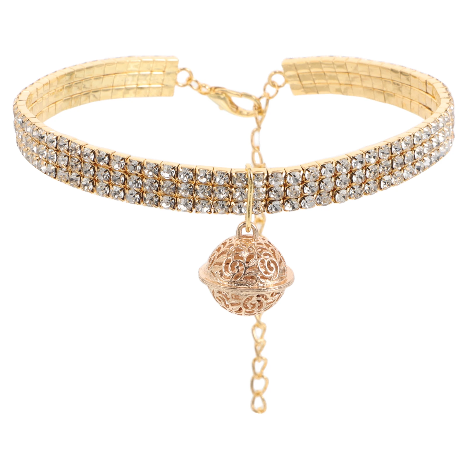 

Elastic Adjustable Sparkly Rhinestone Pet Collar Bell Necklace Jewelry for Cats Dogs Cat Collars Pet Cat Necklace