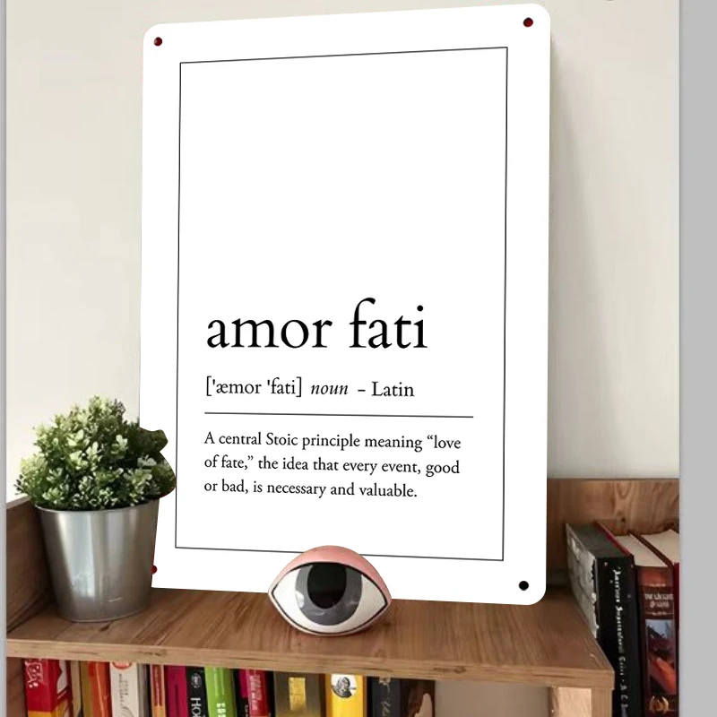 Custom Metal Wall Art Amor Fati Stoic Philosophy Decor Latin Proverb Home Decoration
