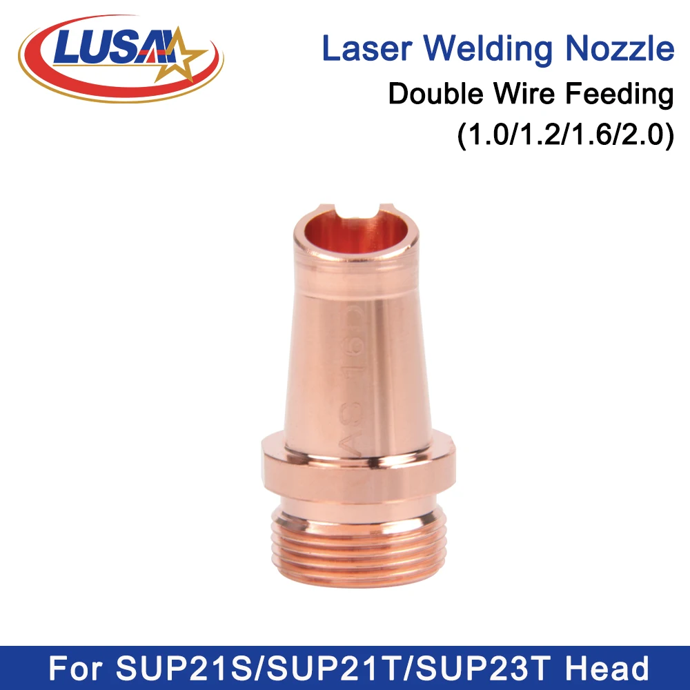 LUSAI 10Pcs/Lot CQWY M16x1.25mm Double Wires Feeding Nozzle For SUP21S SUP21T SUP23T Handheld Laser Welding Head Nozzles