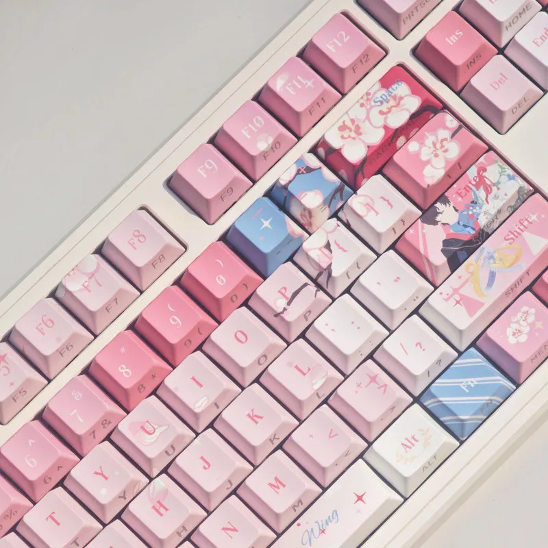 MAIMOOO Artem Wing Keycap Cherry Profile PBT Custom Tears of Themis Anime Game Personalized Pink Keycaps for Mechanical Keyboard