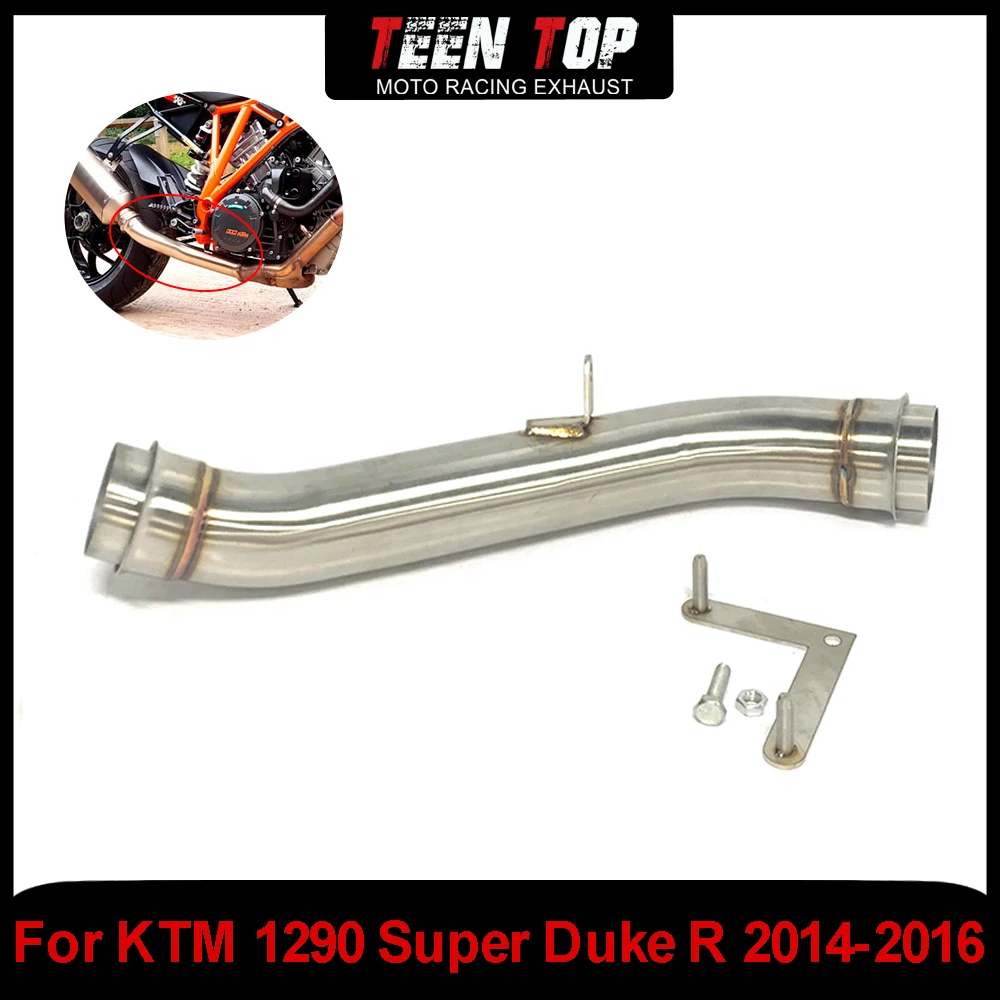

For KTM 1290 Super Duke R / GT Exhaust Decat Pipe Moto Bike 2014 2015 2016 Exhaust Elbow Catalyst Remove Connection Pipe Steel
