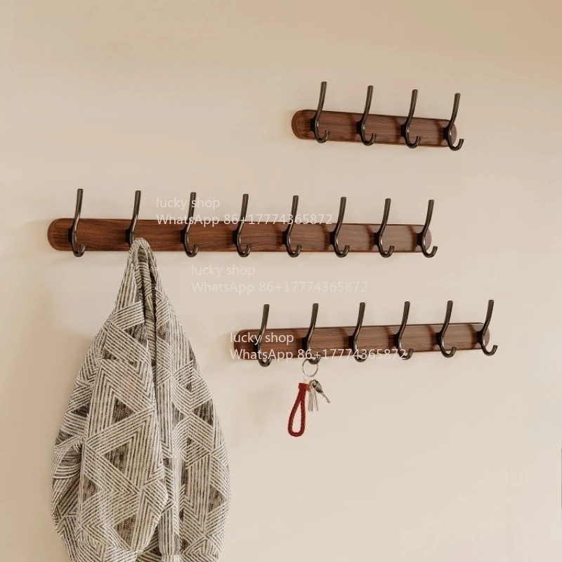 Solid Wood Hangers, Wall Hangers, Porch Hangers Enter The Door, Porch Entry, Clothes and Hats Hooks Are Free of Punching Holes