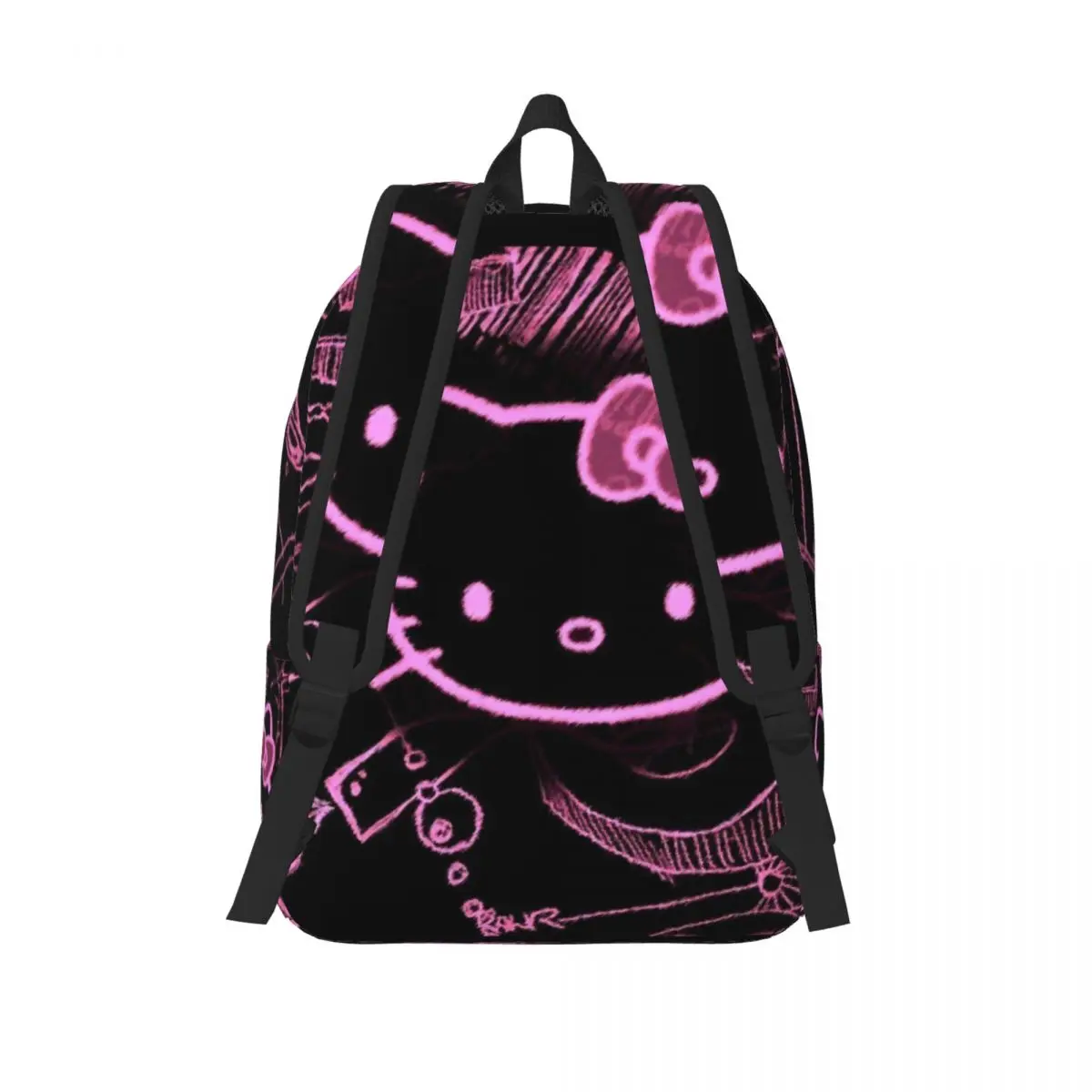 Sac à dos classique de dessin animé Sanurgente Hello Kitty pour hommes, sac à dos de poche Kawaii, sac de voyage de randonnée au lycée, sac initié par ordinateur portable